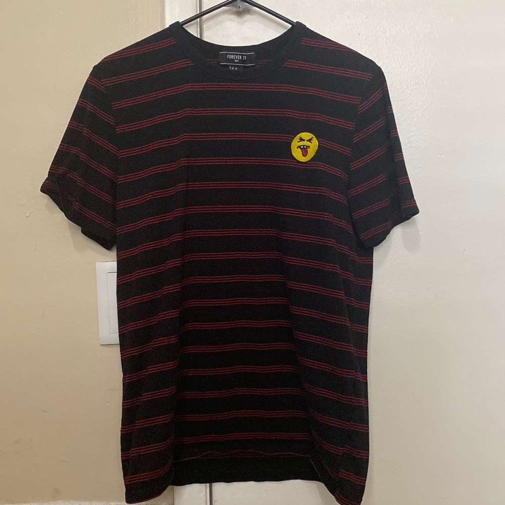 Striped T-Shirt With Emoji face “Forever 21 Men”